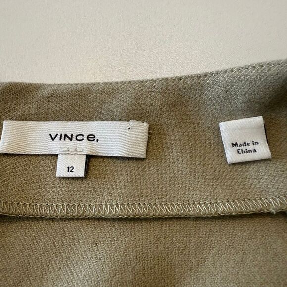 Vince Camel Wool Blend Twist Front Faux Wrap Midi Skrt Sz12 Heritage, Old Money - Picture 12 of 12